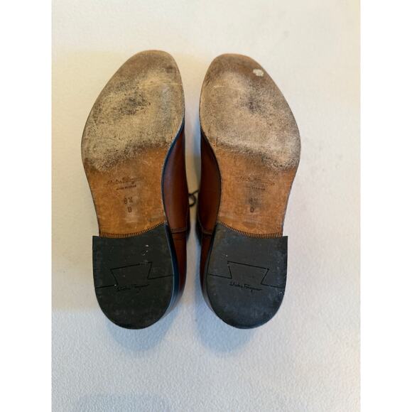Salvatore Ferragamo Studio Mens Brown Leather Made in Italy Oxford Sz 8.5D Shoes - Picture 7 of 9